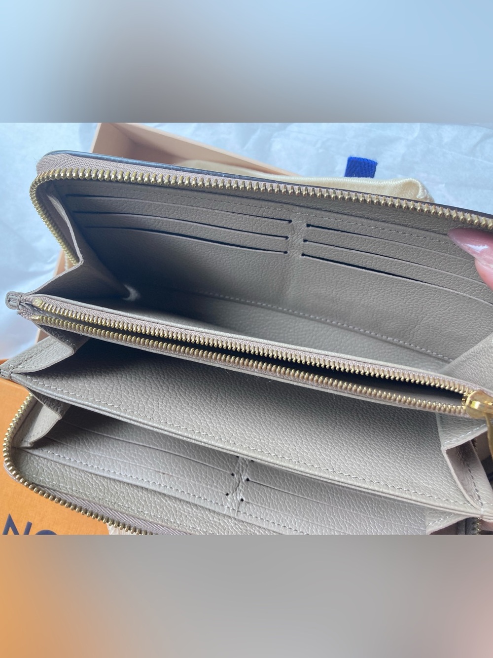 SOLD Louis Vuitton Taupe and Light Pink Monogram Compact Zip Wallet - Picture 12 of 16